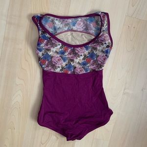 Suffolk Floral Purple Leotard 4-6 or M